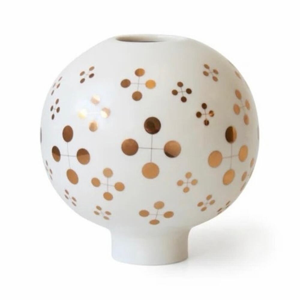 Jonathan Adler Gold Dot Futura Atomic Starburst Vase 7”